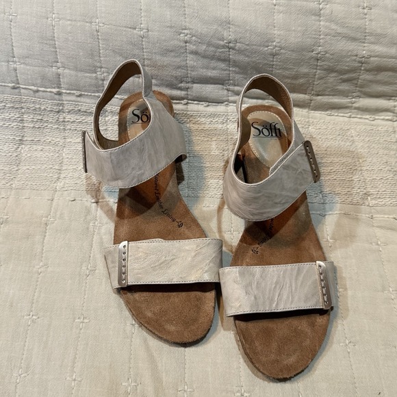 Sofft Shoes - Sofft Women's Verdi Stone Colored Wedge Sandals Shoes Size 7.5M Summer